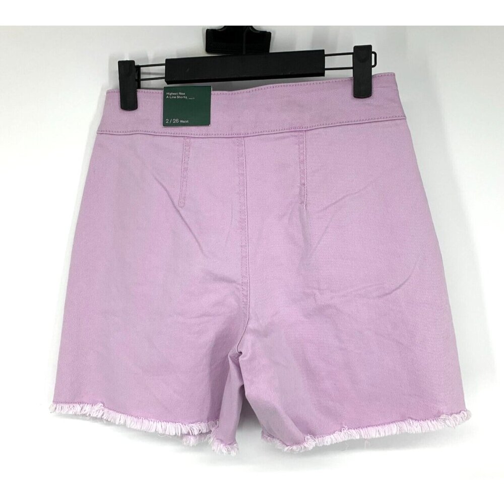 Wild Fable Shorts Purple Highest Rise A Line Pleated Bermuda Fray NWT - Picture 7 of 9